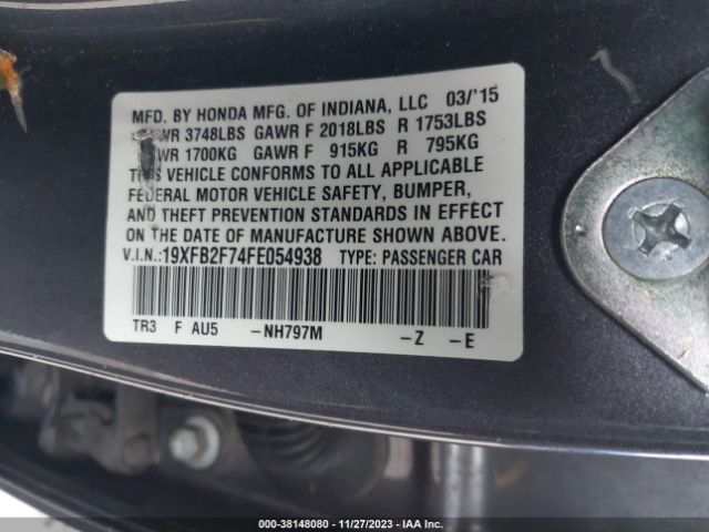 19XFB2F74FE054938 Honda CIVIC SE