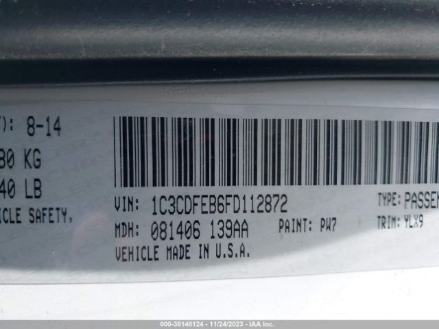 1C3CDFEB6FD112872 Dodge DART GT