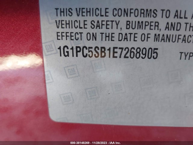 2014 CHEVROLET CRUZE 1LT AUTO VIN: 1G1PC5SB1E7268905