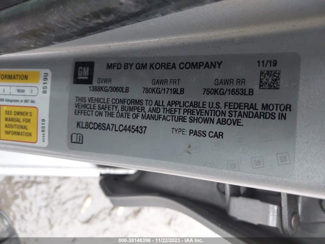 Chevrolet Spark Fwd 1lt Automatic 2020 KL8CD6SA7LC445437 Image 9
