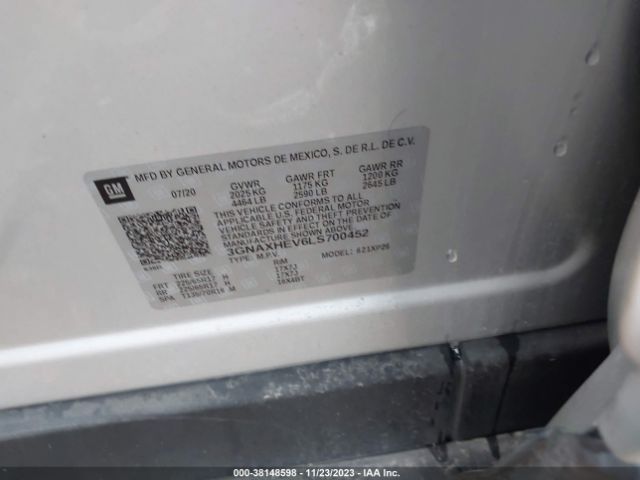 2020 CHEVROLET EQUINOX 3GNAXHEV6LS700452 Photo 8