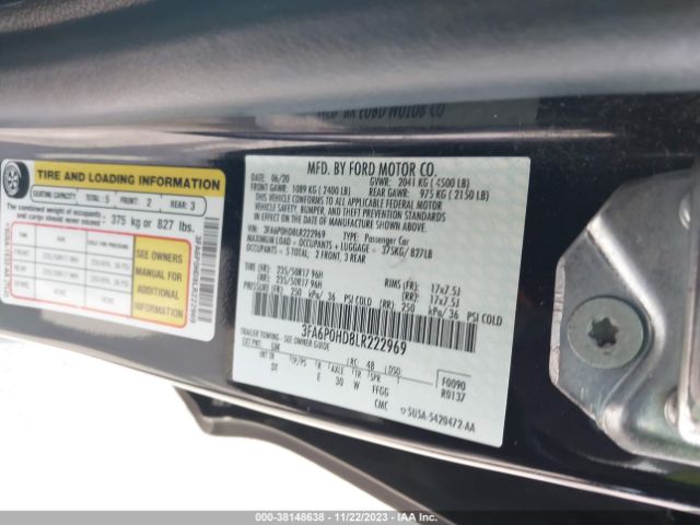 3FA6P0HD8LR222969 Ford FUSION SE