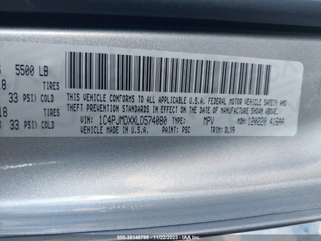 1C4PJMDXXLD574080 Jeep Cherokee Limited 4x4