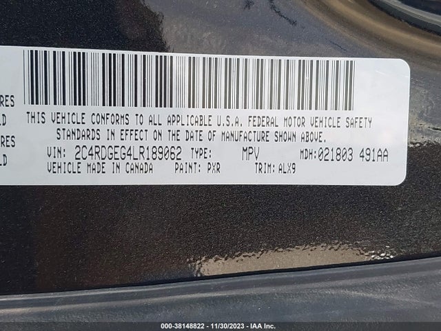 Dodge Grand Caravan Gt 2020 2C4RDGEG4LR189062 Image 9