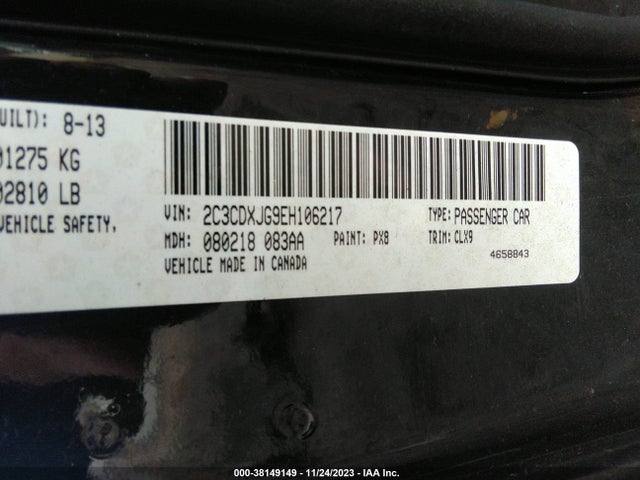 Dodge Charger Sxt 2014 2C3CDXJG9EH106217 Image 9