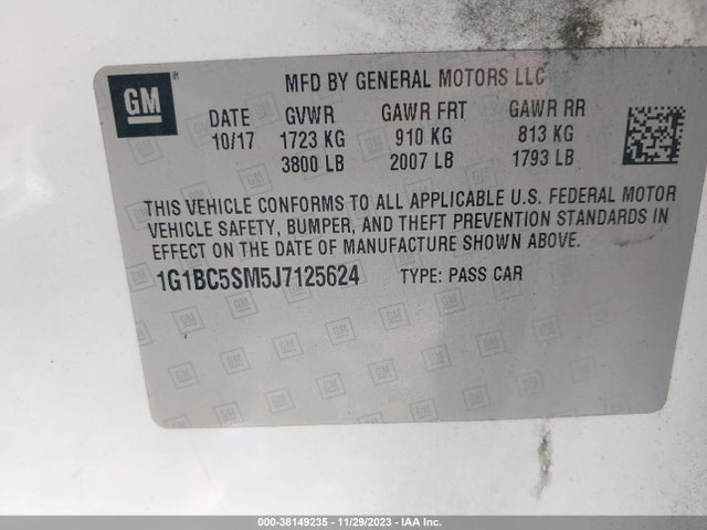 Chevrolet Cruze Ls Auto 2018 1G1BC5SM5J7125624 Image 9