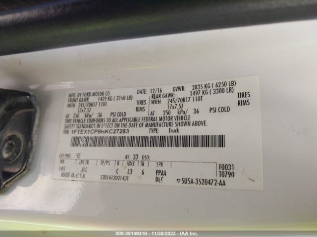 2017 FORD F-150 1FTEX1CP9HKC27283 Photo 8