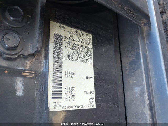 2011 NISSAN ALTIMA 3.5 SR VIN: 1N4BL2AP6BN487840
