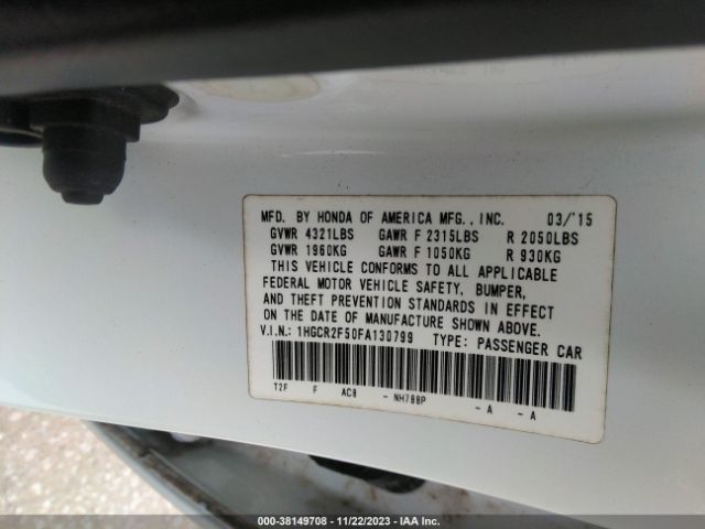 1HGCR2F50FA130799 Honda Accord Sedan Sport