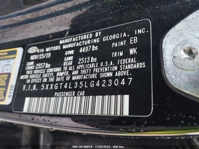 KIA Optima Lx 2020 5XXGT4L35LG423047 Image 9