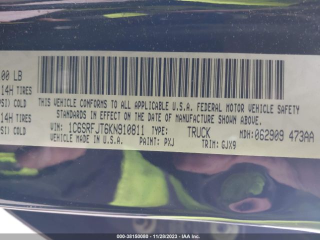 2019 RAM 1500 1C6SRFJT6KN910811 Photo 8