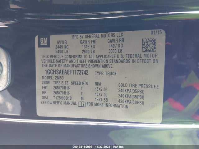 Chevrolet Colorado Wt 2015 1GCHSAEA8F1173742 Image 9