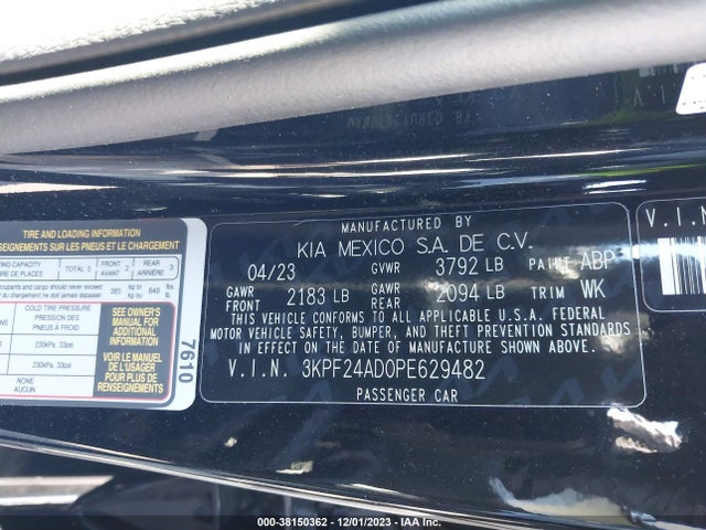KIA Forte Lxs 2023 3KPF24AD0PE629482 Image 9