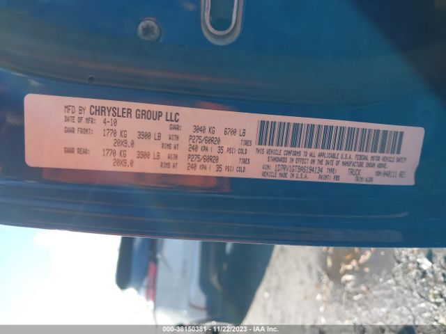 2010 DODGE RAM 1500 1D7RV1GT9AS194134 Photo 8