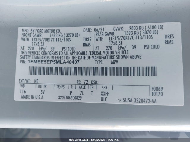 Ford Bronco First Edition 2021 1FMEE5EP5MLA40407 Image 9