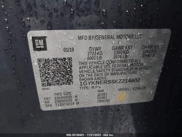 1GYKNERS5KZ214602 Cadillac Xt5 Premium Luxury