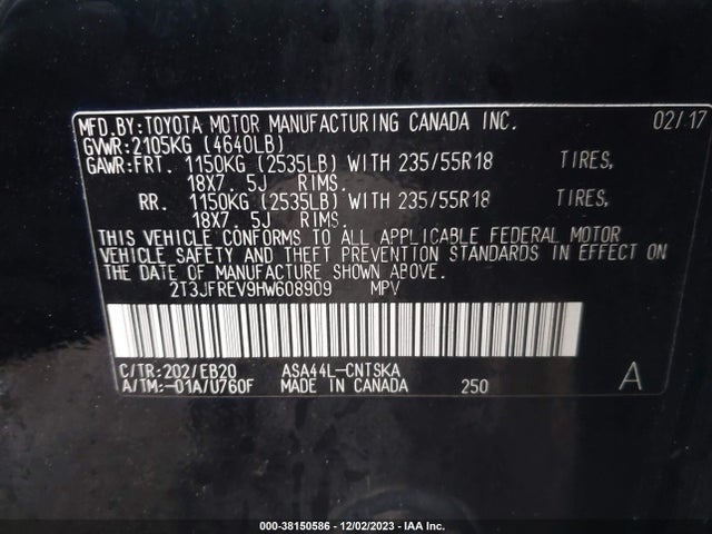 Toyota RAV4 SE 2017 2T3JFREV9HW608909 Image 9