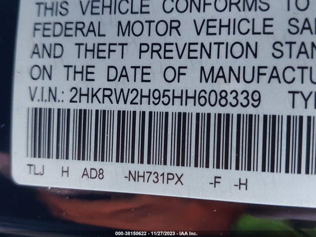 Honda Cr-v Touring 2017 2HKRW2H95HH608339 Image 9