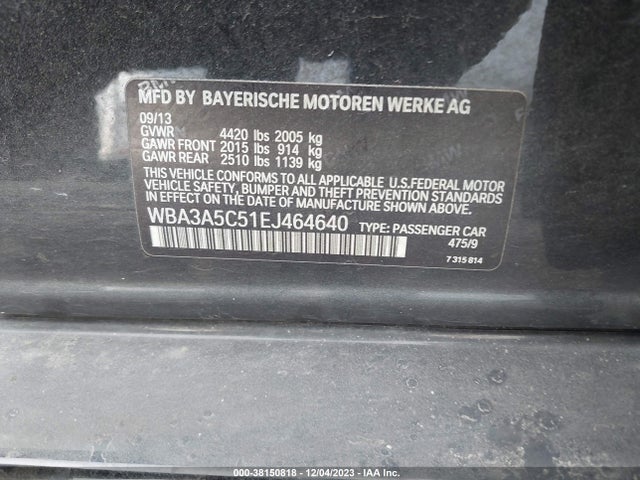 WBA3A5C51EJ464640 BMW 328I