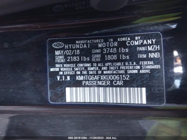Hyundai Veloster 2.0 2019 KMHTG6AFXKU006152 Image 9