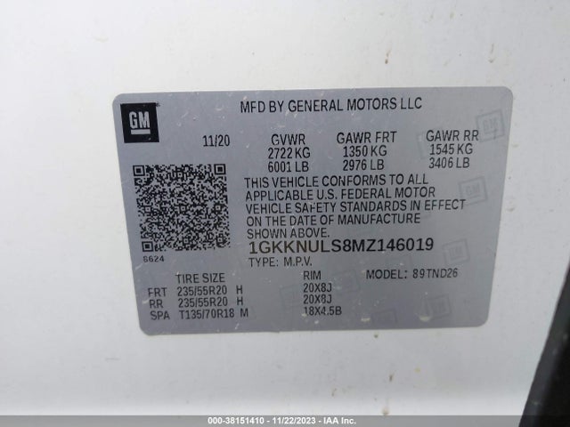 GMC Acadia Awd Slt 2021 1GKKNULS8MZ146019 Image 9