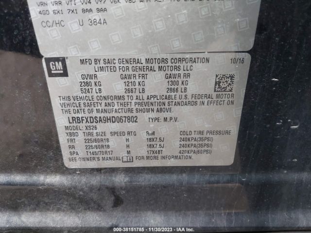 LRBFXDSA9HD067802 Buick Envision Essence