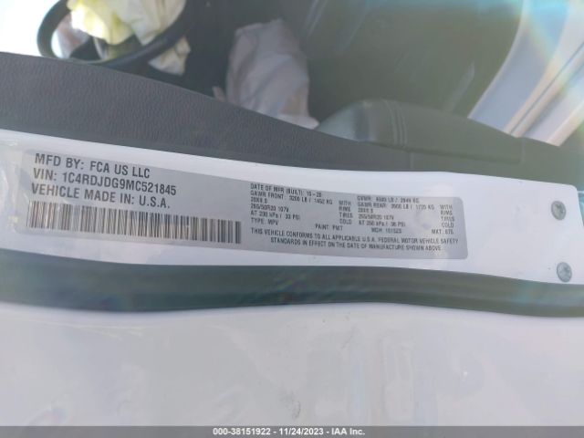 1C4RDJDG9MC521845 Dodge Durango Gt Plus Awd