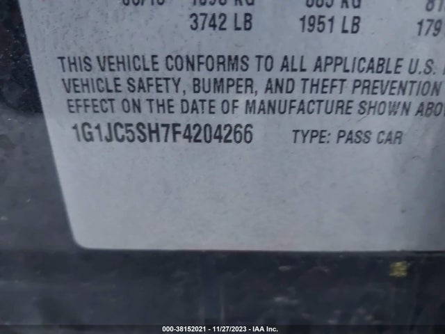 Chevrolet Sonic Lt Auto 2015 1G1JC5SH7F4204266 Image 9