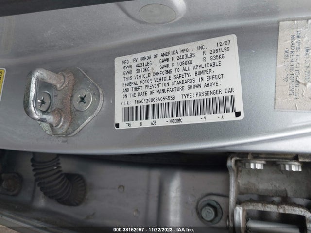 2008 HONDA ACCORD 2.4 EX-L VIN: 1HGCP26808A055556