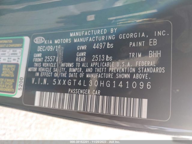 5XXGT4L30HG141096 KIA Optima Lx