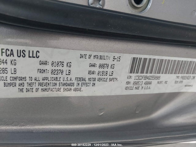 Dodge DART SXT 2016 1C3CDFBB4GD550909 Image 9