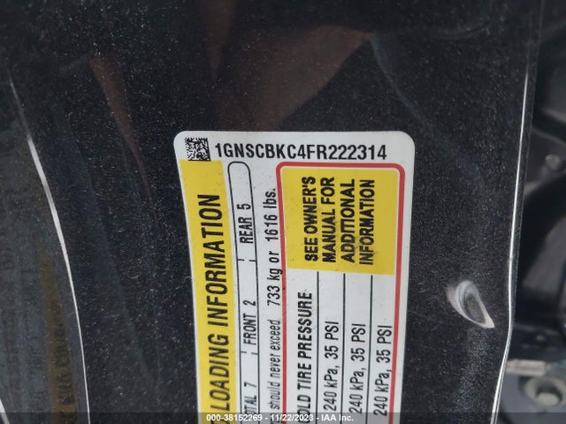 Chevrolet Tahoe Lt 2015 1GNSCBKC4FR222314 Image 9