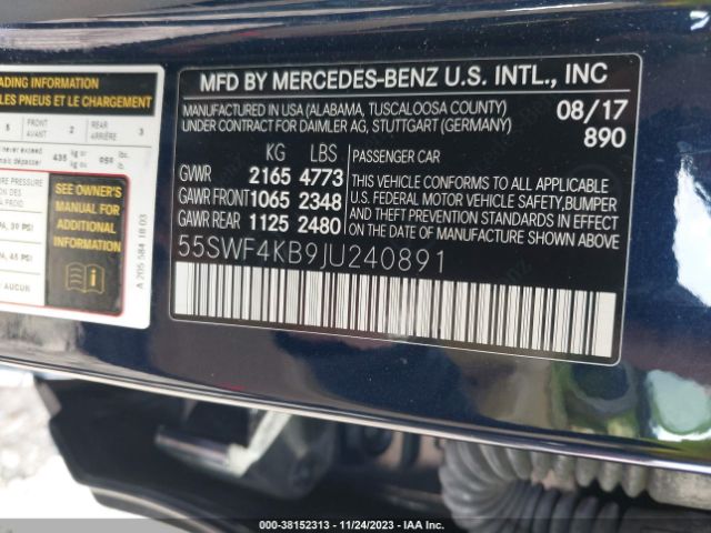 55SWF4KB9JU240891 Mercedes-Benz C 300 4matic