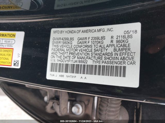 1HGCV1F11JA185922 Honda ACCORD LX