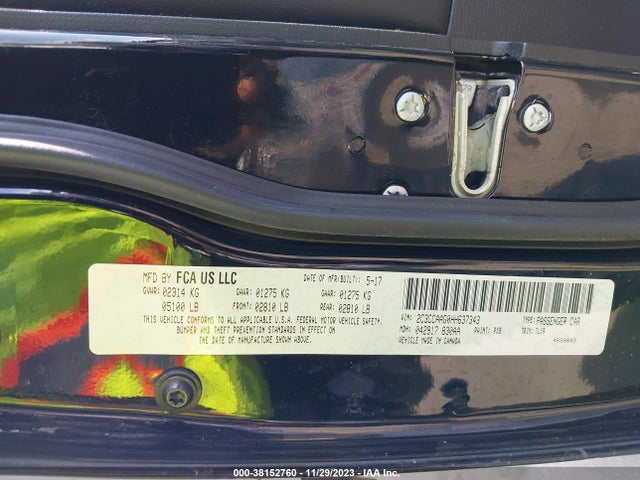 Chrysler 300 Limited 2017 2C3CCAAG0HH637343 Image 9