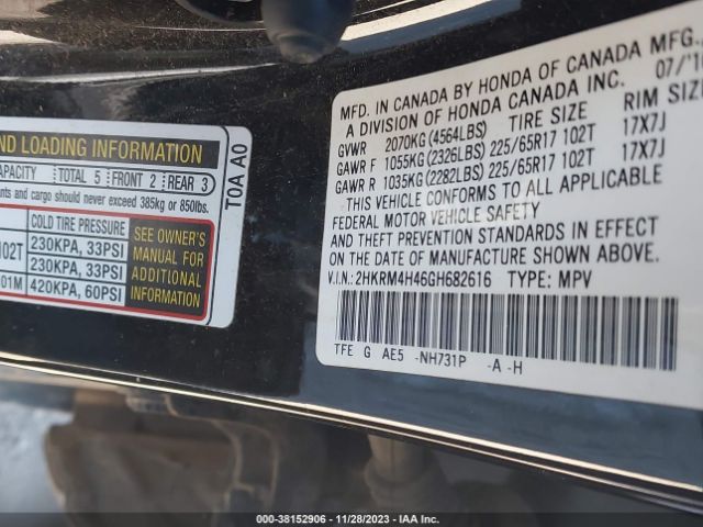 2HKRM4H46GH682616 Honda CR-V SE