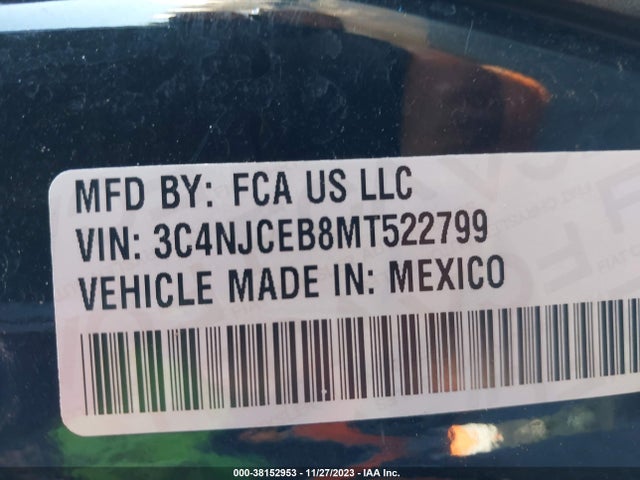 3C4NJCEB8MT522799 Jeep Compass 80th Anniversary Fwd
