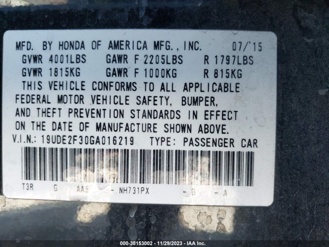 Acura Ilx Acurawatch Plus Package/2.4l 2016 19UDE2F30GA016219 Image 9