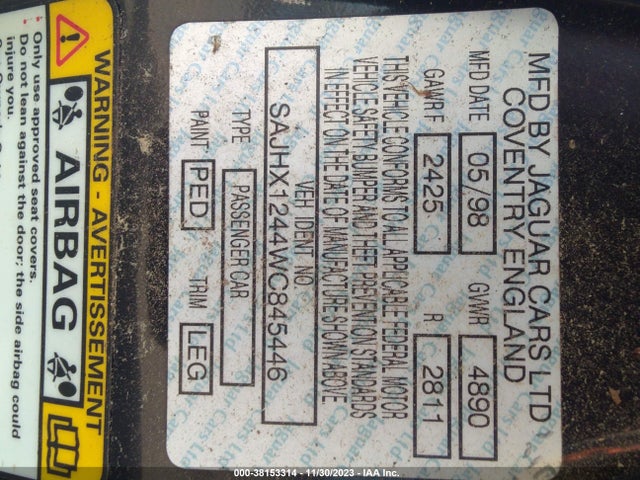 1998 JAGUAR XJ8 SAJHX1244WC845446 Photo 8