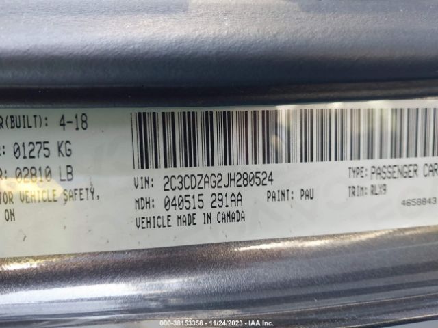 2C3CDZAG2JH280524 Dodge Challenger Sxt Plus