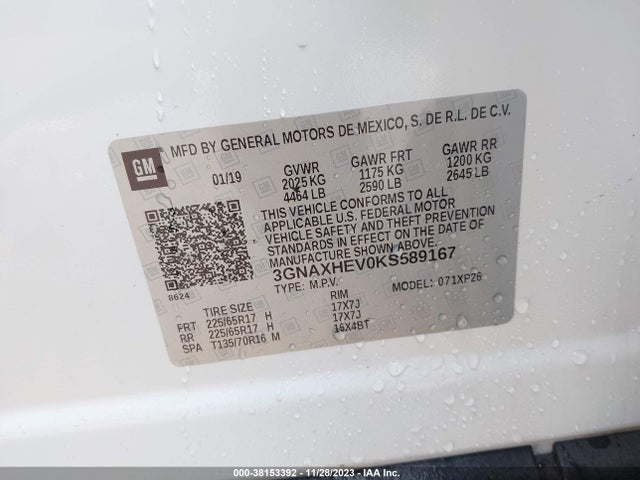 Chevrolet EQUINOX LS 2019 3GNAXHEV0KS589167 Image 9