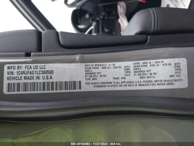 2020 JEEP GRAND CHEROKEE 1C4RJFAG1LC360593 Photo 8