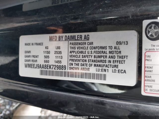 WMEEJ9AA8EK729889 Smart Fortwo Electric Drive Passion