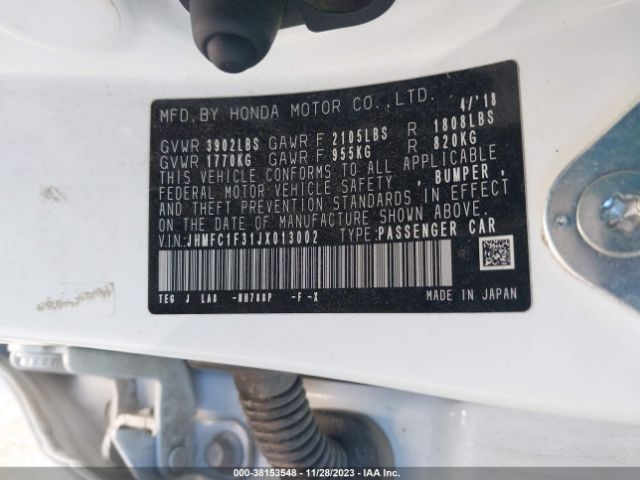 JHMFC1F31JX013002 Honda Civic Ex-t