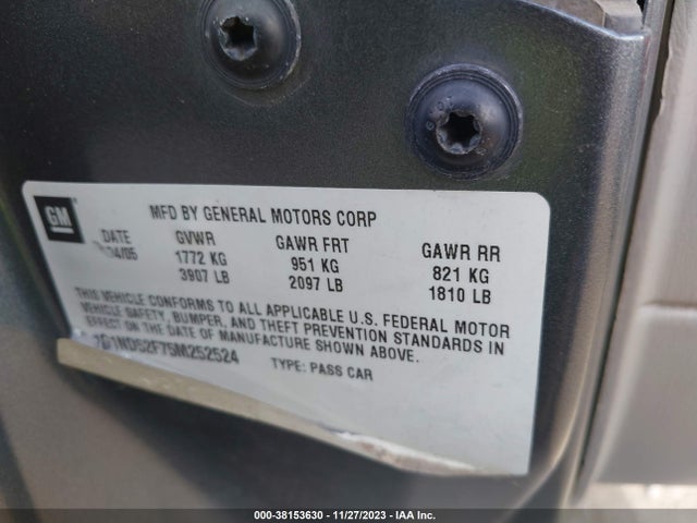 2005 CHEVROLET CLASSIC VIN: 1G1ND52F75M252524