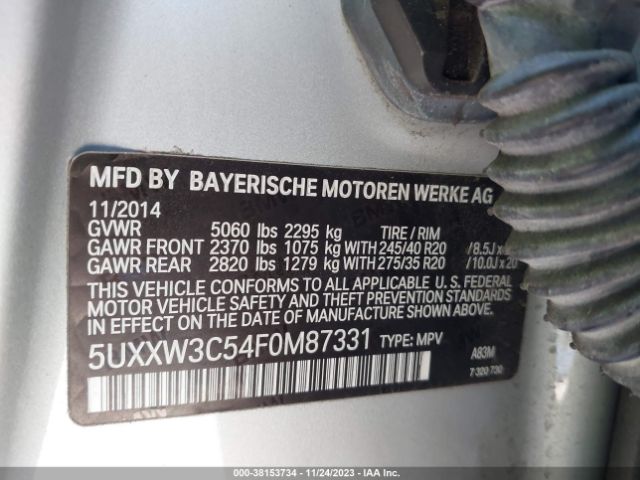 5UXXW3C54F0M87331 BMW X4 Xdrive28i