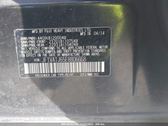 JF1VA1J65F8806668 Subaru Wrx Limited
