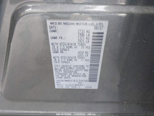 5N1DR2MN8JC617070 Nissan Pathfinder Sv
