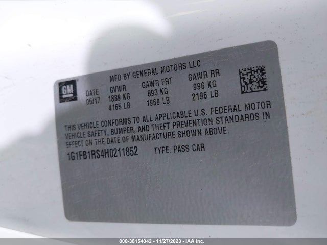 Chevrolet Camaro 1lt 2017 1G1FB1RS4H0211852 Image 9