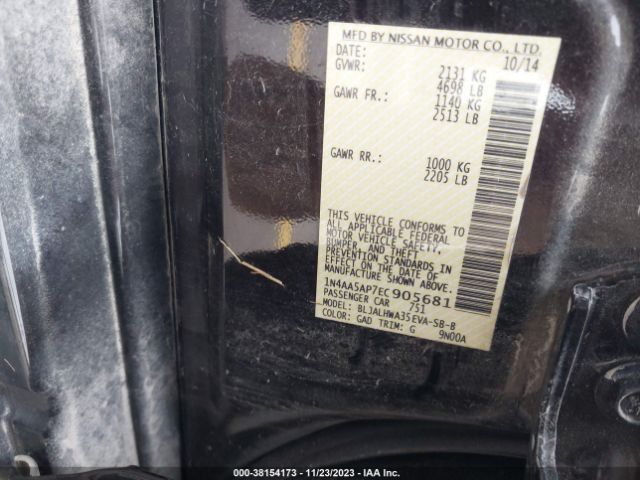1N4AA5AP7EC905681 Nissan Maxima 3.5 Sv